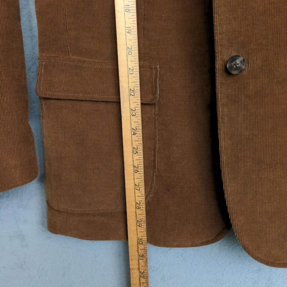 Jos A Bank Reserve Tailored Fit Corduroy Blazer Sz L Brown Elbow Patch Academia